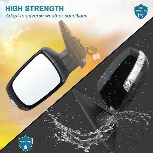 Left Driver Side Mirror Compatible With 2011 2012 2013 2014 2015 Kia Sorento With Manual Folding Power Glass Heated Turn Signal Matte Black Replace#876101U050(7 Pins) in Saudi Arabia