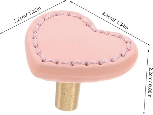 2pcs Pink Boys and Girls Drawer Pulls Heart Shaped Brass Leather Handle Cabinet Knobs Dresser Handles and Knobs for Boy Girl's in Saudi Arabia