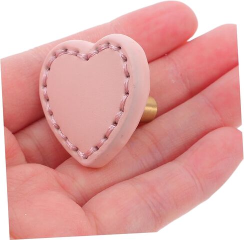 2pcs Pink Boys and Girls Drawer Pulls Heart Shaped Brass Leather Handle Cabinet Knobs Dresser Handles and Knobs for Boy Girl's in Saudi Arabia