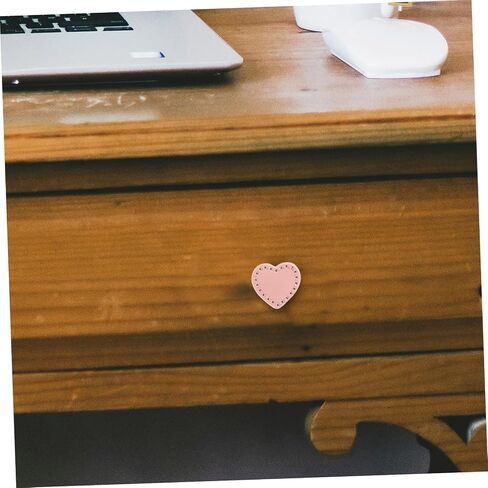 2pcs Pink Boys and Girls Drawer Pulls Heart Shaped Brass Leather Handle Cabinet Knobs Dresser Handles and Knobs for Boy Girl's in Saudi Arabia