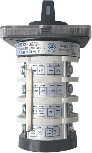Rotary Switch YMZ12-32/4 Electrical Combination Changeover cam Switch 32A 4 Pole 0-6 Position Sliver Contacts high Voltage in Saudi Arabia