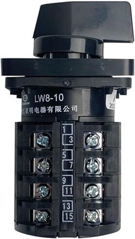 LW8-10/4 Electrical Changeover Rotary Cam Switch 4 Poles 10A 380V 16 Terminals 3 Positions Sliver Contact 10amp(01234) in Saudi Arabia