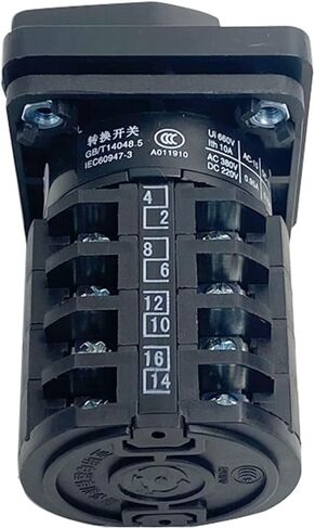 LW8-10/4 Electrical Changeover Rotary Cam Switch 4 Poles 10A 380V 16 Terminals 3 Positions Sliver Contact 10amp(01234) in Saudi Arabia