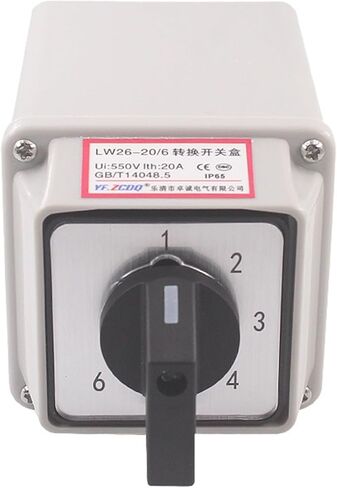 20A تغيير مفتاح دوار LW26-20/6M YMW26 مع صندوق مقاوم للماء 6 التروس 6 أقسام 2 أسلاك 6-Way إشارة الجهد إمدادات الطاقة in Saudi Arabia