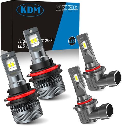 KDM Combo Bulbs Pack,100W High Power 600% Brightness CSP Chip Fit for 1999 2000 2001 2002 2003 Ford F150 F250 F350,6000K White High/Low Beam Fog Light Replacement Blubs,4 Pack in Saudi Arabia