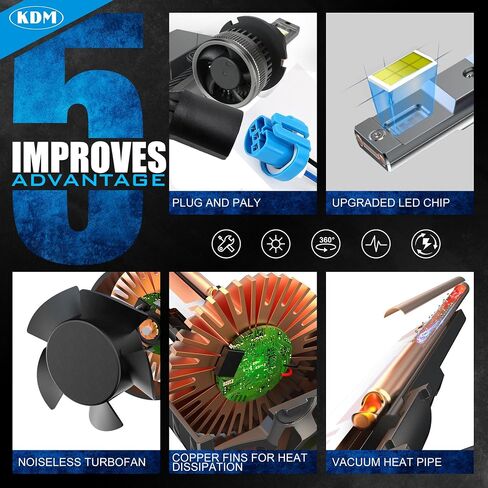 KDM Combo Bulbs Pack,100W High Power 600% Brightness CSP Chip Fit for 1999 2000 2001 2002 2003 Ford F150 F250 F350,6000K White High/Low Beam Fog Light Replacement Blubs,4 Pack in Saudi Arabia