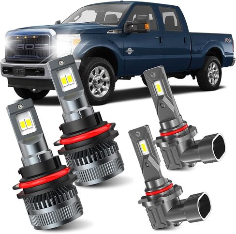 KDM Combo Bulbs Pack,100W High Power 600% Brightness CSP Chip Fit for 1999 2000 2001 2002 2003 Ford F150 F250 F350,6000K White High/Low Beam Fog Light Replacement Blubs,4 Pack in Saudi Arabia