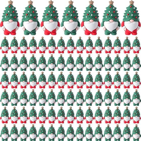 25 Pcs Mini Christmas Gnome Figurines Including Red and Green Tiny Christmas Tree Hat Gnomes Figures for Hide and Seek Little Rubber Statue for Xmas Gifts Winter Table Xmas Tree Decoration in Saudi Arabia