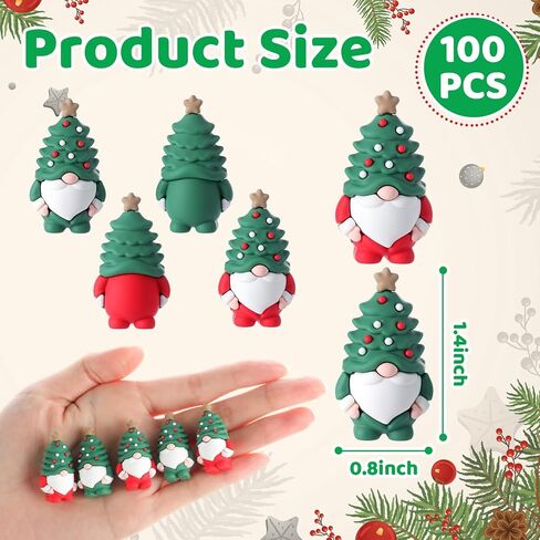 25 Pcs Mini Christmas Gnome Figurines Including Red and Green Tiny Christmas Tree Hat Gnomes Figures for Hide and Seek Little Rubber Statue for Xmas Gifts Winter Table Xmas Tree Decoration in Saudi Arabia