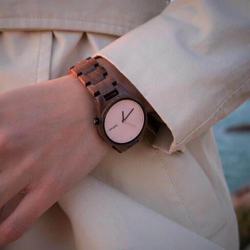 Zeitholz Wooden Watches for Women, Wooden Watch, Gifts, Analog Watch, Artistic, New Stolpen Collection 36mm, 100% Natural Wood with Japanese Quartz Movement in Saudi Arabia