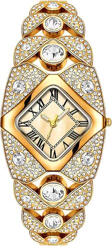 BESTKANG Elegant Women's Luxury Watch Rhombic Square Rhinestone Bracelet Roman Numerals Dial Quartz Watch Ladies Dress Analog Wrist Watches for Women in Saudi Arabia