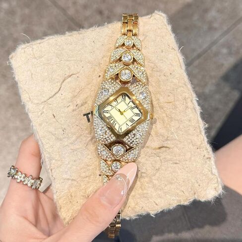 BESTKANG Elegant Women's Luxury Watch Rhombic Square Rhinestone Bracelet Roman Numerals Dial Quartz Watch Ladies Dress Analog Wrist Watches for Women in Saudi Arabia
