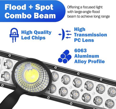 32 Inch 180W LED Straight Light Bar Spot/Flood Combo Beam w/Rock Switch Wiring Kit and Below Roof Mount Bracket Compatible with Polaris RZR XP 1000 900 Models in Saudi Arabia