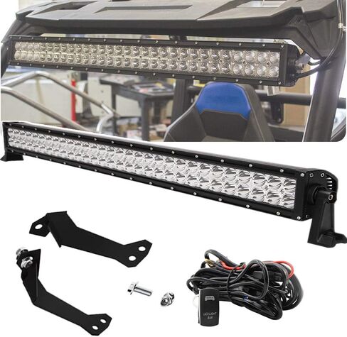 32 Inch 180W LED Straight Light Bar Spot/Flood Combo Beam w/Rock Switch Wiring Kit and Below Roof Mount Bracket Compatible with Polaris RZR XP 1000 900 Models in Saudi Arabia