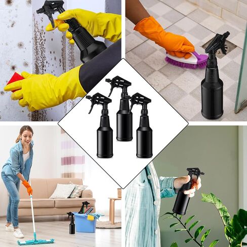 Honeydak 3 Pack Plact Pray Bottles Black 34 OZ زجاجات رذاذ شاقة غير شفاف UV ، إضاءة إضاءة قابلة لإعادة الاستخدام القابلة لإعادة الاستخدام للتسرب لتنظيف محلول المطبخ نبات المنزل in Saudi Arabia