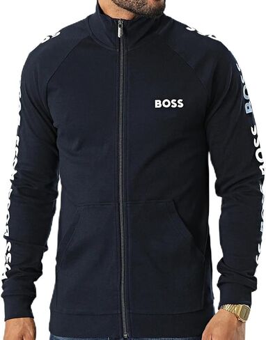 سويت شيرت رجالي من Hugo Boss باللون الأزرق الداكن بسحاب Contemp (as1، ألفا، m، عادي، عادي، M) in Saudi Arabia