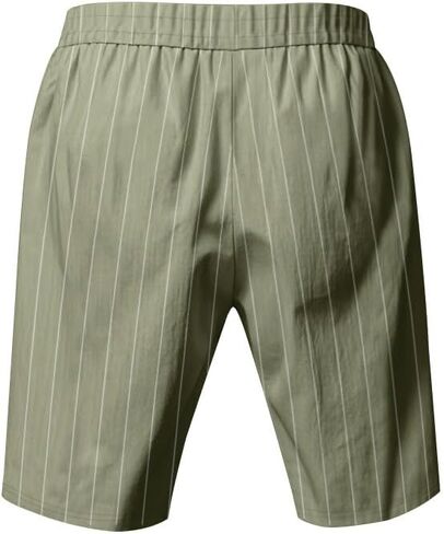 Men's Linen Shorts Casual Elastic Waist Drawstring Summer Beach Shorts with Pockets in Saudi Arabia