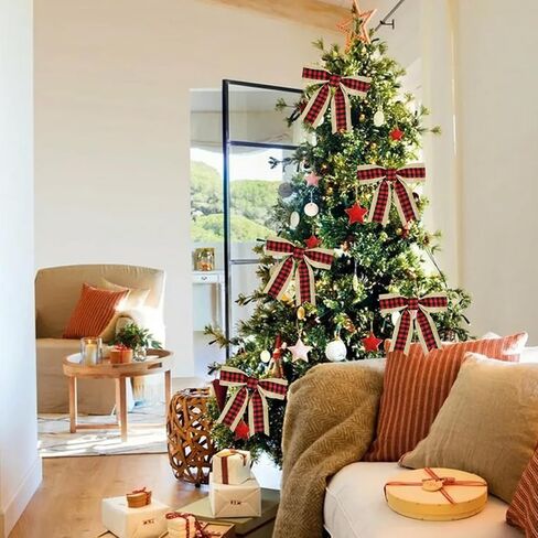 TONIFUL 2 Rolls-2.5 Inch Black and White Plaid Check Burlap Ribbon,Burlap Wired Ribbon for Crafts Ornament Wrapping, Bows Making, Room and Party Decoration (6yds/roll) in Kuwait