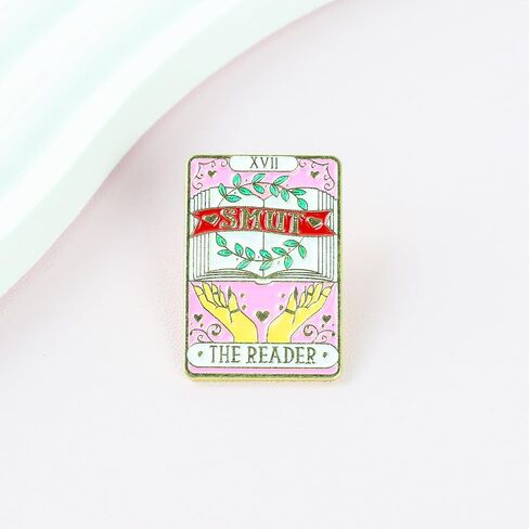 Smut Reader Tarot Card Pin, Smut Book Lover Enamel Pins, Gift For Dark Romance Lover Spicy Book Reader, Smutty Brooch Badge, Bookish Brooches, Bibliophile Decorative Jewelry For Backpack Jacket Hat in Saudi Arabia