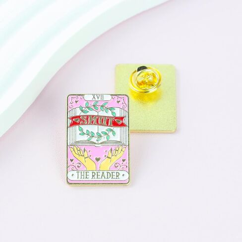 Smut Reader Tarot Card Pin, Smut Book Lover Enamel Pins, Gift For Dark Romance Lover Spicy Book Reader, Smutty Brooch Badge, Bookish Brooches, Bibliophile Decorative Jewelry For Backpack Jacket Hat in Saudi Arabia