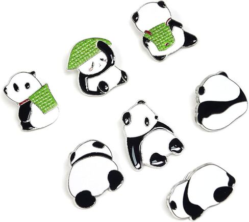 "7PCS Cute Panda Enamel Alloy Brooch Pins Adorable Cartoon Animal Brooch for Jacket Clothes Backpack Decoration, 7 Styles" in Saudi Arabia