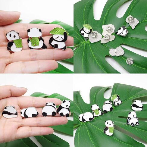 "7PCS Cute Panda Enamel Alloy Brooch Pins Adorable Cartoon Animal Brooch for Jacket Clothes Backpack Decoration, 7 Styles" in Saudi Arabia