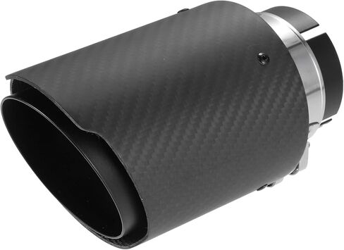 Car Exhaust Tip Tail Pipe, 2.4 Inch Inlet 3.7 Inch Outlet 6.3 Inch Length Universal for Exhaust Rear Muffler Tip Anti-Corrosion Stainless Steel Carbon Fiber Pattern Matte Black in Saudi Arabia