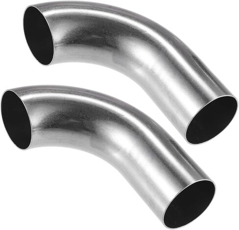ACROPIX 2 Pcs Bend Elbow Pipe Tube, 1.5" OD 4.72" 2.95" Leg 90 Degree DIY Exhaust Pipe Intercooler Air Intake Tube Universal for Car Truck Durable 304 Stainless Steel Silver Tone Car Parts in Saudi Arabia