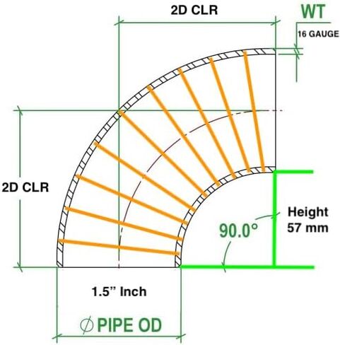 Generic 1.5 بوصة قطع فطيرة 304 ستانلس (9 درجة لكل منها) 10 عبوات 2D CLR in Saudi Arabia