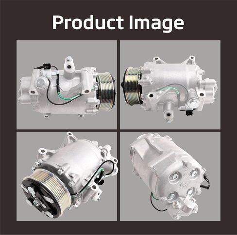 Air Conditioner AC Compressor Fits for Civic 2012 2013 2014 2015 & CR-V 2007-2014 & RDX 2007-2012 with A/C Clutch, CO4920AC AC Compressor, Replaces 38810RWCA01, 38810RZYA01, 38924R5AA01 in Kuwait