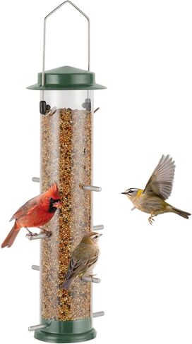 MIXXIDEA Finch Bird Feeder Hanging Metal Thistle Seed Feeder with 8 Feeding Ports Nyger Seed Feeder, Goldfinch Feeder for Outdoors Garden Copper in Kuwait