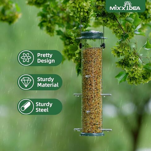 MIXXIDEA Finch Bird Feeder Hanging Metal Thistle Seed Feeder with 8 Feeding Ports Nyger Seed Feeder, Goldfinch Feeder for Outdoors Garden Copper in Kuwait