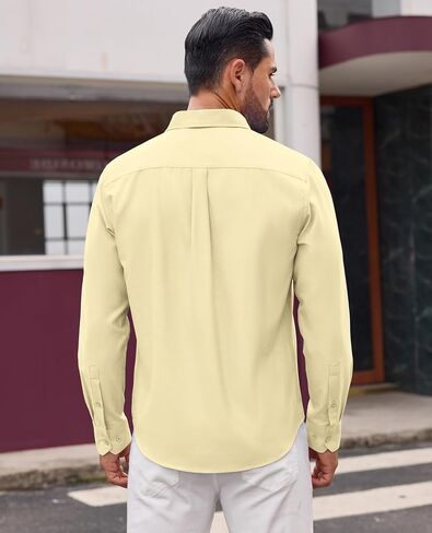 Lion Nardo Oxford Shirts for Mens Long Sleeve Dress Shirts Business Casual Button Down Shirts Untucked Shirts for Men in Saudi Arabia