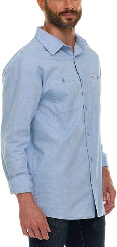 قمصان Wrangler بأكمام طويلة وأزرار للرجال كبيرة وطويلة، قمصان رجالي من قماش شامبراي خفيفة الوزن، قميص غربي in Kuwait