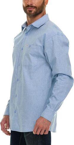 قمصان Wrangler بأكمام طويلة وأزرار للرجال كبيرة وطويلة، قمصان رجالي من قماش شامبراي خفيفة الوزن، قميص غربي in Kuwait