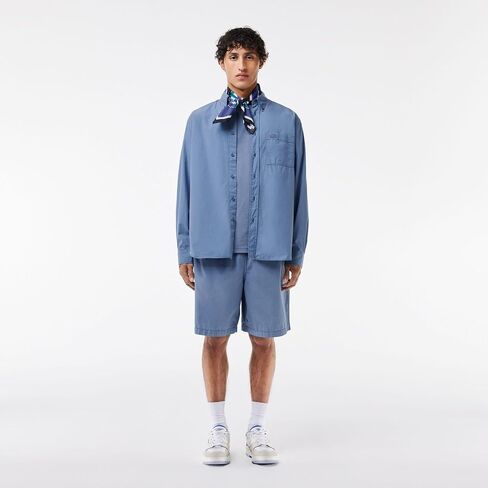 قميص بوبلاين منسوج بأكمام طويلة للرجال من Lacoste in Saudi Arabia