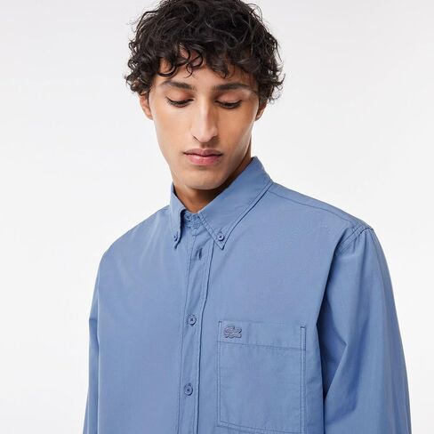 قميص بوبلاين منسوج بأكمام طويلة للرجال من Lacoste in Saudi Arabia
