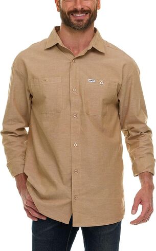 قمصان Wrangler بأكمام طويلة وأزرار للرجال كبيرة وطويلة، قمصان رجالي من قماش شامبراي خفيفة الوزن، قميص غربي in Kuwait