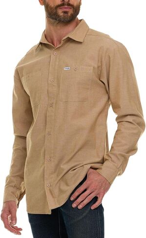 قمصان Wrangler بأكمام طويلة وأزرار للرجال كبيرة وطويلة، قمصان رجالي من قماش شامبراي خفيفة الوزن، قميص غربي in Kuwait