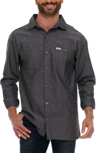 قمصان Wrangler بأكمام طويلة وأزرار للرجال كبيرة وطويلة، قمصان رجالي من قماش شامبراي خفيفة الوزن، قميص غربي in Kuwait
