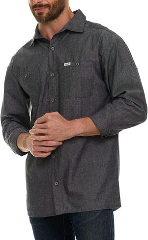 قمصان Wrangler بأكمام طويلة وأزرار للرجال كبيرة وطويلة، قمصان رجالي من قماش شامبراي خفيفة الوزن، قميص غربي in Kuwait