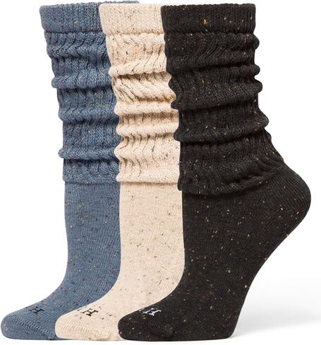 HUE Women's Slouch Sock 3 Pair Pack, Denim Tweed/Oatmeal Tweed/Black Tweed, One Size in Saudi Arabia