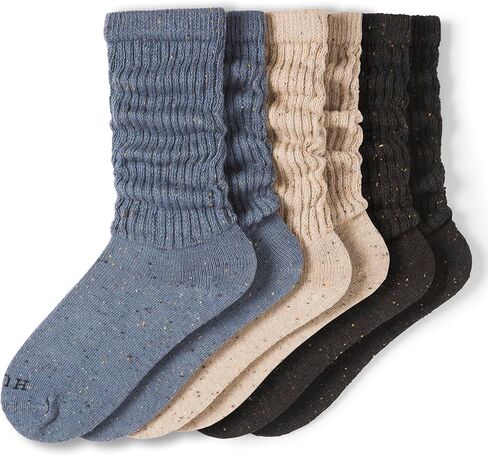 HUE Women's Slouch Sock 3 Pair Pack, Denim Tweed/Oatmeal Tweed/Black Tweed, One Size in Saudi Arabia