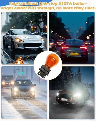 IWIWE 3157A (Amber) Auto Light Bulb 10 Pack – Compatible with 3047/3057/3157LL/3157K/3457/3757/4057/4157, for Cars/Trucks/SUVs (Brake/Tail/Side Marker/Turn Signal Lights) in Saudi Arabia