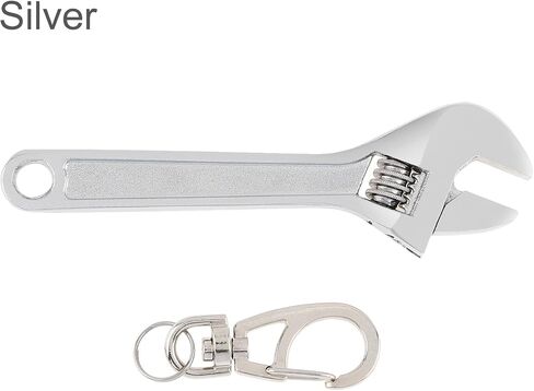 Mini Wrench Tool Keychain, Spanner Keyring Pendant, Small Keychain Adjustable Wrench, Creative Key Chain Spanner, Silver(4.2inch) in Saudi Arabia