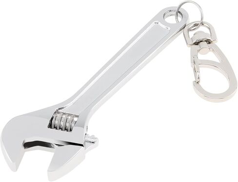 Mini Wrench Tool Keychain, Spanner Keyring Pendant, Small Keychain Adjustable Wrench, Creative Key Chain Spanner, Silver(4.2inch) in Saudi Arabia