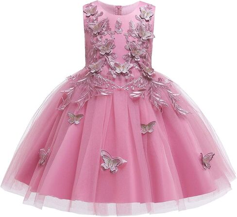 HIHCBF Girls Princess Butterflies Tulle Dress Embroidery Pageant Birthday Party Communion Wedding Evening Dance Ball Gowns in Saudi Arabia