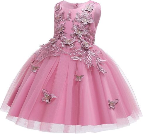 HIHCBF Girls Princess Butterflies Tulle Dress Embroidery Pageant Birthday Party Communion Wedding Evening Dance Ball Gowns in Saudi Arabia