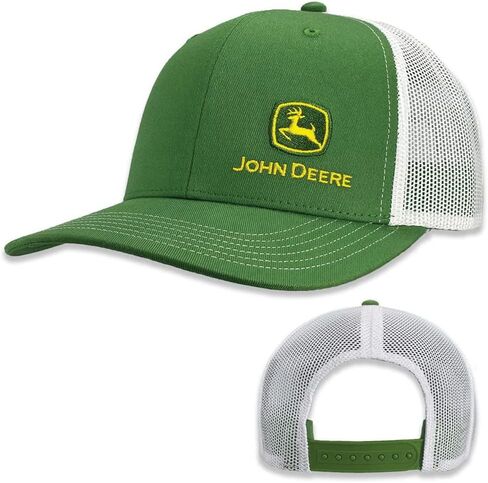 John Deere Green White Mesh Moline 112 Fit Cap Embroidered Side Logo Hat in Saudi Arabia