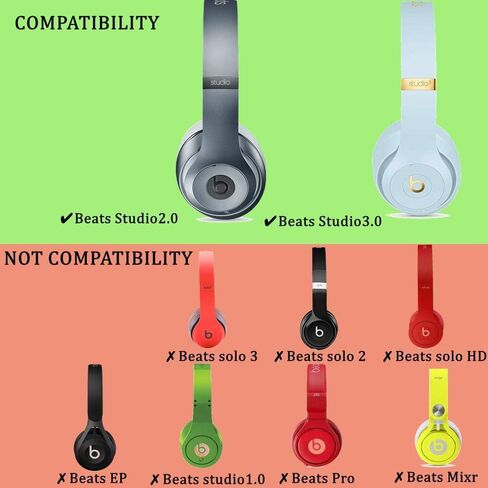 Replacement Ear Cushion Pads Cover Compatible with Beats Studio 2.0 and Studio 3.0 Over Ear Headphones only by Dr.DRE-1 Pair(Floral Black) in Kuwait